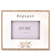 Love Story Wooden Photo Frame - Engaged 6" x 4"
