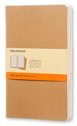 Moleskine Cahier Journal Large Ruled Brown 3 Pack
