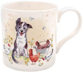 Lesser & Pavey Collie & Hens Mug