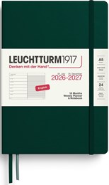 Leuchtturm 26-27 Weekly Planner Diary Medium A5 - Forest Green