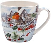 Lesser & Pavey Christmas Robins Breakfast Mug - 480 ml