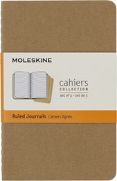Moleskine Cahier Pocket Journal Ruled Brown 3 Pack