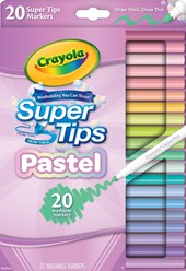 Crayola Supertips Washable Markers Pastel 20 Pack
