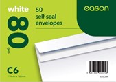 Eason 50pk C6 White Self Seal Envelope