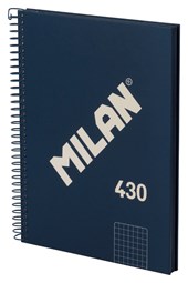 Milan Spiral Notebook Blue Grid Paper Hard Cover (5 x 5mm) 80 Sheets - A5