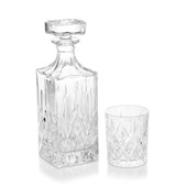 Newbridge Silver 750ml Whiskey Decanter with 6 Whiskey Glass