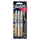 Sharpie Fine Point Metallic Permanent Marker Pack of 3 Assorted