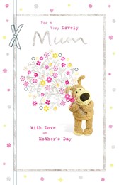 Mothers Day Card Mum 10x7 - Boofle With Flowers