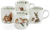 Wrendale Christmas Pony Mice Mug 11 oz Gift Boxed - Set of 4
