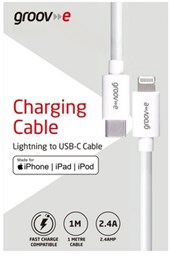 Groove MFI Lightning to USB-C Charging Cable 1M - White