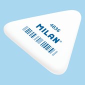 Milan triangular flexible rubber eraser, white colour