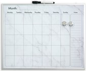 Cathedral Silver Aluminum Frame Marble Magnetic Calendar Board Wall Planner