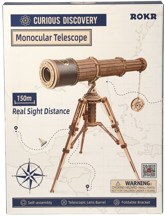 CPC Certificado Robotime Rokr EUA Armazém Gift Kit ST004 Telescópio Monocular DI