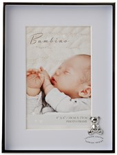 WIDDOP Bambino Teddy Embossed 4" x 6" with Blue Mount Photo Frame