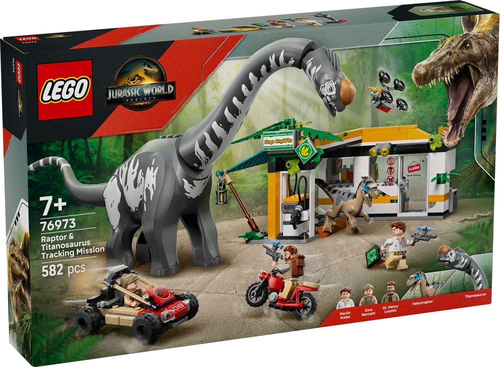 LEGO Jurassic World Raptor Titanosaurus Tracking Mission 76973
