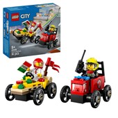 LEGO City Pizza vs Fire Truck Race Car Park 60458