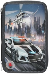 TOPModel Monster Cars Triple Pencil Case With LED Police Car