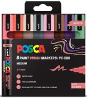 Posca PC-5BR Soft Colours Markers - Box of 8