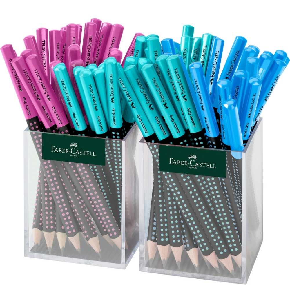 Faber-Castell 111993 - Matite Jumbo Grip Two Tone HB (2 Pezzi) - Confezione Blister - Colori Assortiti - 4