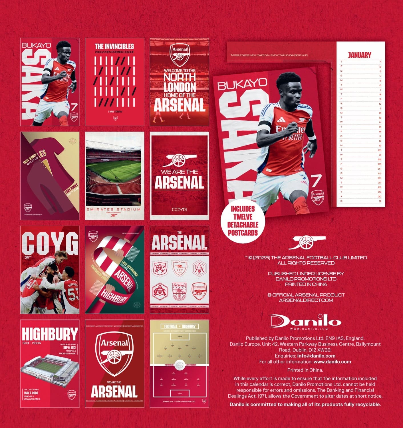Arsenal (EPL) 2021 A3 Calendar Merchandise - View #7