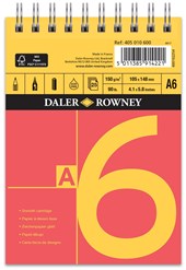 Daler Rowney Red & Yellow Spiral Sketch Pad A6 150gsm - 25 Page