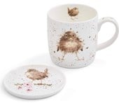 Wrendale Flying the Nest Mug 11 oz & Coaster Set 