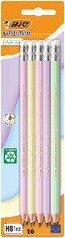 BIC Evolution Pastel Pencil with Eraser Pack of 10