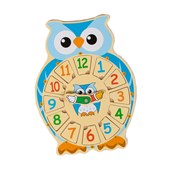 Lesser & pavey Lets Learn Owl Clock Blue