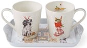 Wrendale There is No Place Like Home Cats & Dogs Mug and Tray Set