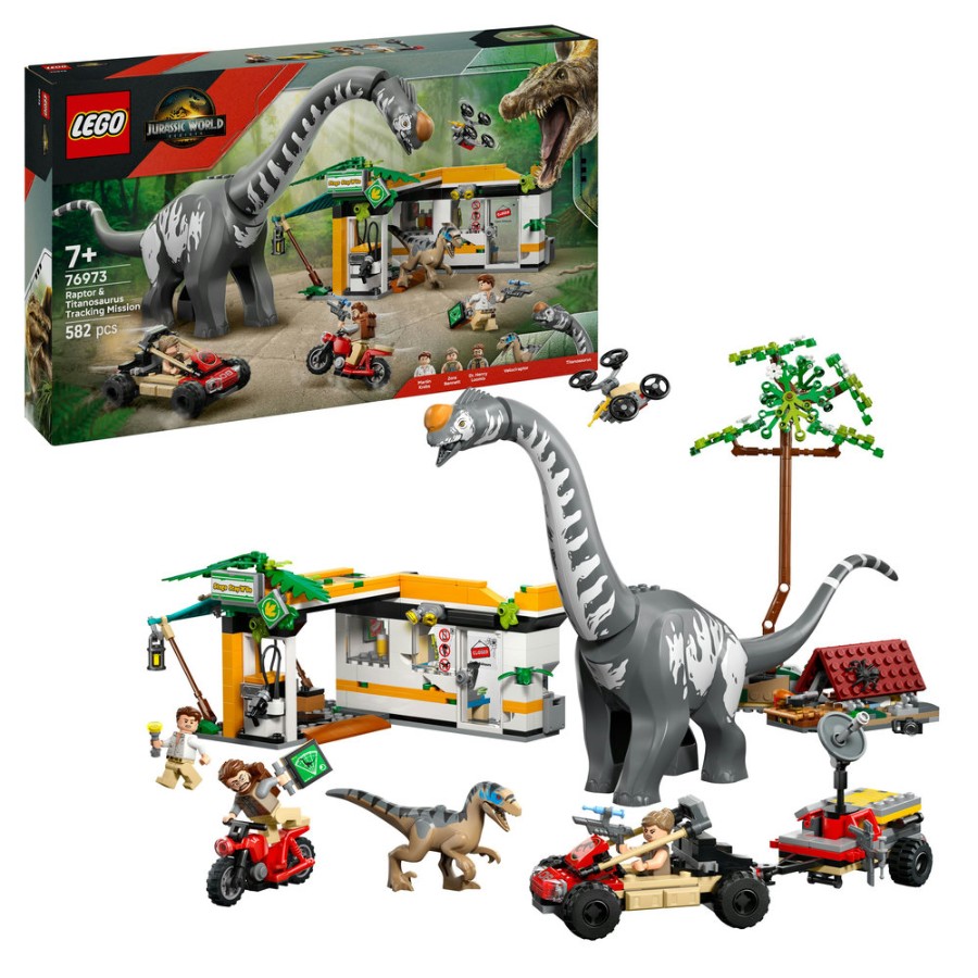 LEGO Jurassic World Raptor Titanosaurus Tracking Mission 76973