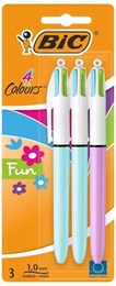 BIC 4 Colour Pen Fun Pack of 3