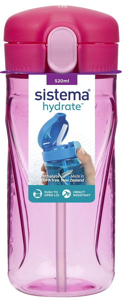 Sistema Quick Flip Tritan Water Bottle – 520 Ml, Assorted Colors, BPA Free, Dishwasher Safe - View #10