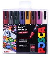 Posca PC-5M Medium Bullet Tip, set of 8 heritage colours