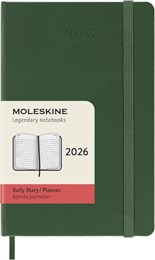 Moleskine 2026 Daily Pocket Diary Planner Hard Cover - Myrtle Green