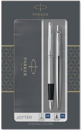 Parker Duo Set Jotter Stainless Steel Chrome Trim Ballpoint