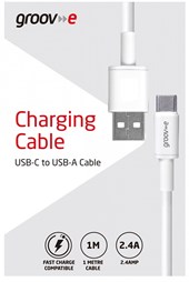 Groove  USB-C to USB-A Charging Cable 1M - White