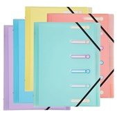 Exacompta File ChromaLine Multi Flap A4 Folder Assorted Colours Pack of 5
