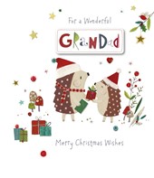 Christmas Card Grandad 8x6 - Hedgehog
