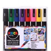 Posca Pc-5M Medium Bullet Tip Wlt 8 Standard Colours