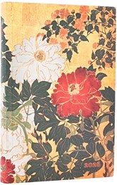 Paperblanks 2026 Natsu (Rinpa Florals) 12-Month Flexis Horizontal - Mini