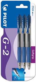 Pilot G2 | Retractable Rollerball Pen - Triple Pack Blue