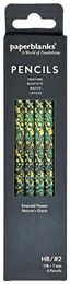 Paperblanks Nature’s Grace Emerald Flower Pencils - 4 Pack