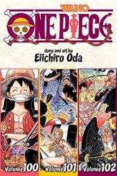 One piece. Volume 100, volume 101, volume 102 Wano