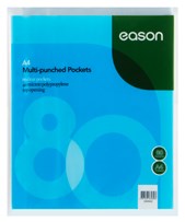 Eason A4 80 Punched Pockets 40 Micron Clear Top Opening