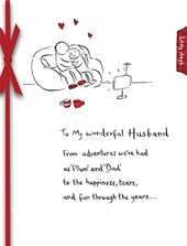 Husband Couple on the couch 8x6  Card