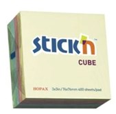 Stick'N Self Adhesive Mixed Pastel Colour Sticky Notes 76x76mm