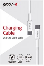 Groove  USB-C to USB-C Charging Cable 1M - White