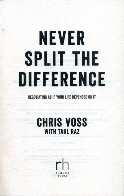 Book Never Split The Difference By Chris Voss For Sale In Artane
