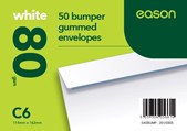 Eason 50 Pack C6 White Gummed Envelopes