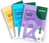 EASON 3PK A4+ TWIN WIRE NOTEBOOK 120PGS 60GSM